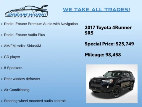 Photos of 2017 Toyota 4Runner SR5 for sale in Charlotte, NC at Dream Work Automotive