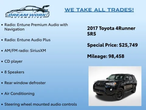 Photos of 2017 Toyota 4Runner SR5 for sale in Charlotte, NC at Dream Work Automotive