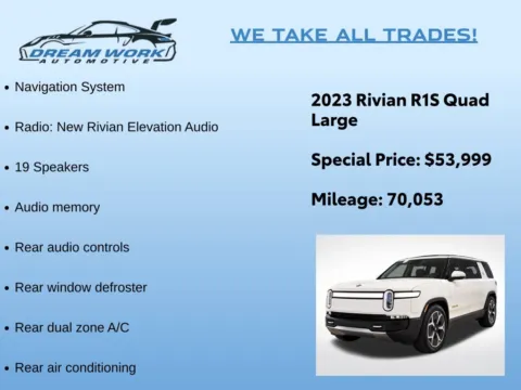 Photos of 2023 Rivian R1S Adventure Quad Motor Large Pack for sale in Charlotte, NC at Dream Work Automotive