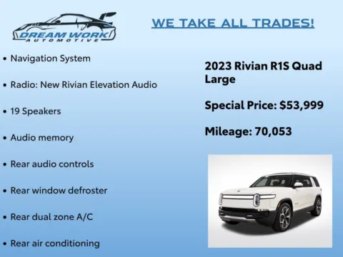 Photos of 2023 Rivian R1S Adventure Quad Motor Large Pack for sale in Charlotte, NC at Dream Work Automotive