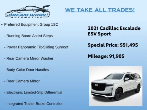 Photos of 2021 Cadillac Escalade ESV Sport for sale in Charlotte, NC at Dream Work Automotive