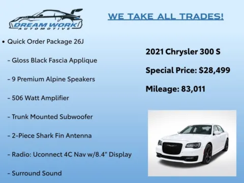 Photos of 2021 Chrysler 300 S for sale in Charlotte, NC at Dream Work Automotive