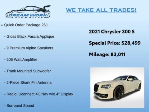 Photos of 2021 Chrysler 300 S for sale in Charlotte, NC at Dream Work Automotive