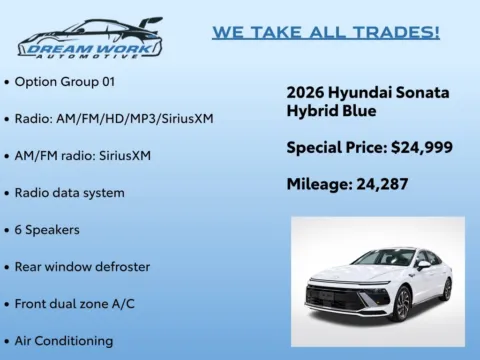 Photos of 2026 Hyundai Sonata Hybrid Blue for sale in Charlotte, NC at Dream Work Automotive