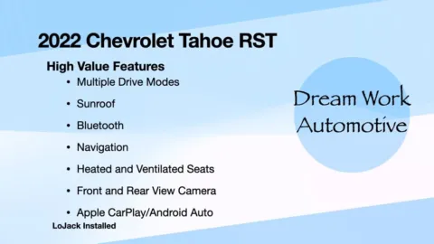 Another view of 2022 Chevrolet Tahoe RST for sale in Charlotte, NC at Dream Work Automotive