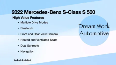 Another view of 2022 Mercedes-Benz S-Class S 500 for sale in Charlotte, NC at Dream Work Automotive