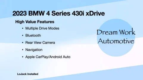 Another view of 2023 BMW 4 Series 430i xDrive for sale in Charlotte, NC at Dream Work Automotive