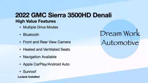 Another view of 2022 GMC Sierra 3500HD Denali for sale in Charlotte, NC at Dream Work Automotive