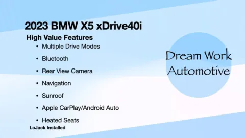 Another view of 2023 BMW X5 xDrive40i for sale in Charlotte, NC at Dream Work Automotive