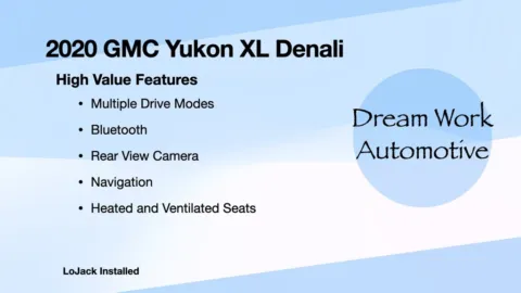 Another view of 2020 GMC Yukon XL Denali for sale in Charlotte, NC at Dream Work Automotive