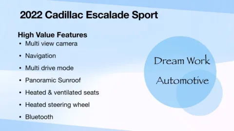 Another view of 2022 Cadillac Escalade Sport for sale in Charlotte, NC at Dream Work Automotive