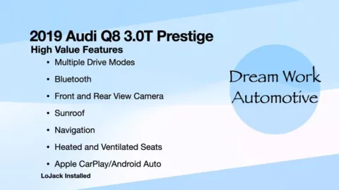 Another view of 2019 Audi Q8 3.0T Prestige for sale in Charlotte, NC at Dream Work Automotive