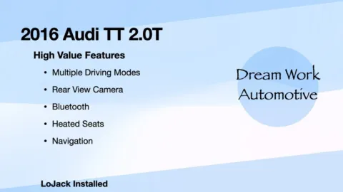 Another view of 2016 Audi TT 2.0T for sale in Charlotte, NC at Dream Work Automotive
