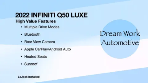 Another view of 2022 INFINITI Q50 LUXE for sale in Charlotte, NC at Dream Work Automotive