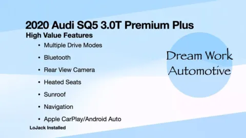 Another view of 2020 Audi SQ5 3.0T Premium Plus for sale in Charlotte, NC at Dream Work Automotive