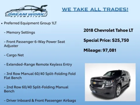 Photos of 2018 Chevrolet Tahoe LT for sale in Charlotte, NC at Dream Work Automotive