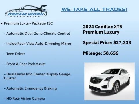Photos of 2024 Cadillac XT5 Premium Luxury for sale in Charlotte, NC at Dream Work Automotive