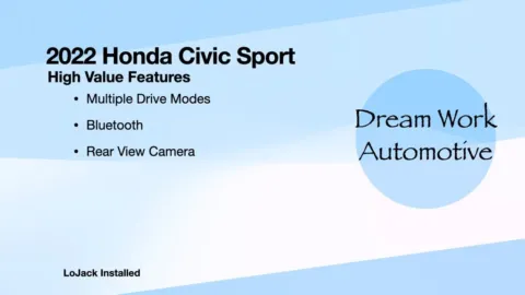 Another view of 2022 Honda Civic Sport for sale in Charlotte, NC at Dream Work Automotive