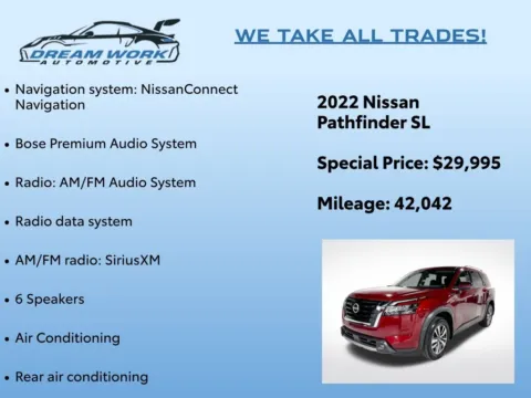 Photos of 2022 Nissan Pathfinder SL for sale in Charlotte, NC at Dream Work Automotive