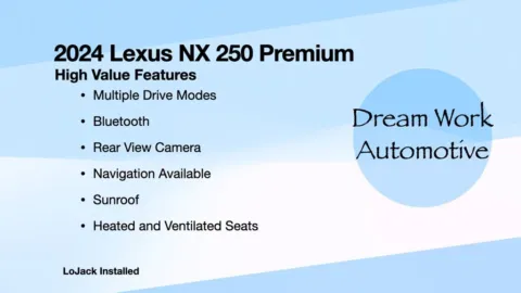 Another view of 2024 Lexus NX 250 Premium for sale in Charlotte, NC at Dream Work Automotive