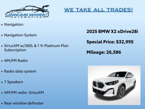 Photos of 2025 BMW X2 xDrive28i for sale in Charlotte, NC at Dream Work Automotive