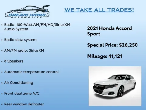 Photos of 2021 Honda Accord Sport 2.0T for sale in Charlotte, NC at Dream Work Automotive