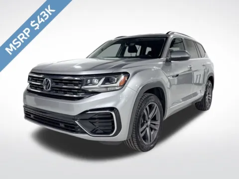 Silver 2021 Volkswagen Atlas 3.6L V6 SE w/Technology R-Line for sale in Charlotte, NC