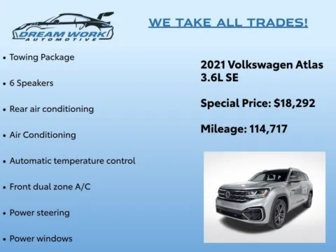 Photos of 2021 Volkswagen Atlas 3.6L V6 SE w/Technology R-Line for sale in Charlotte, NC at Dream Work Automotive