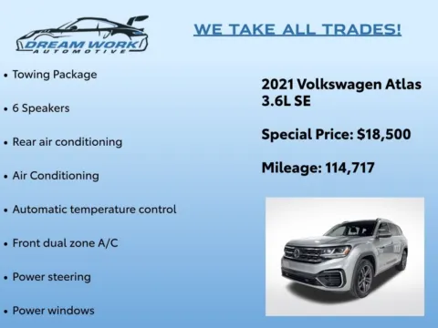 Photos of 2021 Volkswagen Atlas 3.6L V6 SE w/Technology R-Line for sale in Charlotte, NC at Dream Work Automotive