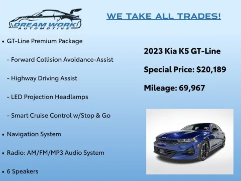 Photos of 2023 Kia K5 GT-Line for sale in Charlotte, NC at Dream Work Automotive