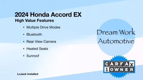 Another view of 2024 Honda Accord EX for sale in Charlotte, NC at Dream Work Automotive