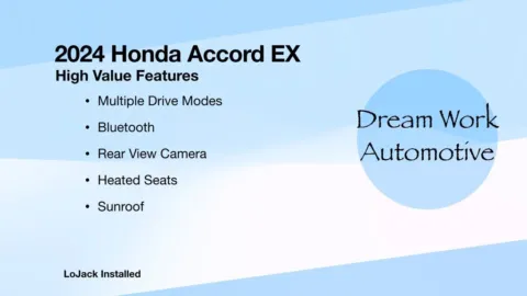 Another view of 2024 Honda Accord EX for sale in Charlotte, NC at Dream Work Automotive