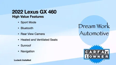 Another view of 2022 Lexus GX 460 for sale in Charlotte, NC at Dream Work Automotive