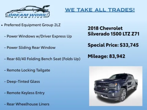 Photos of 2018 Chevrolet Silverado 1500 LTZ for sale in Charlotte, NC at Dream Work Automotive