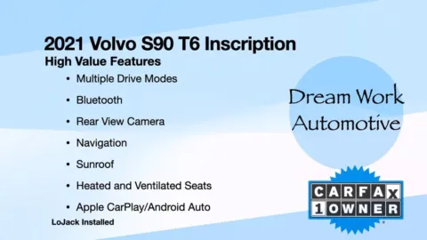 Another view of 2021 Volvo S90 T6 Inscription for sale in Charlotte, NC at Dream Work Automotive