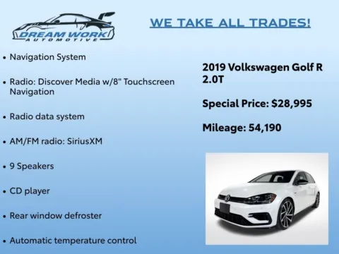 Photos of 2019 Volkswagen Golf R DCC & Navigation 4Motion for sale in Charlotte, NC at Dream Work Automotive