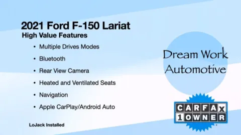 Another view of 2021 Ford F-150 Lariat for sale in Charlotte, NC at Dream Work Automotive