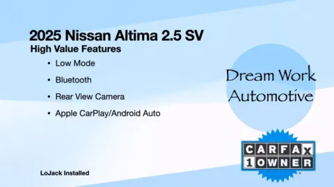 Another view of 2025 Nissan Altima 2.5 SV for sale in Charlotte, NC at Dream Work Automotive