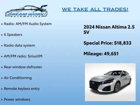 Photos of 2024 Nissan Altima 2.5 SV for sale in Charlotte, NC at Dream Work Automotive