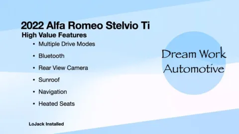 Another view of 2022 Alfa Romeo Stelvio Ti for sale in Charlotte, NC at Dream Work Automotive