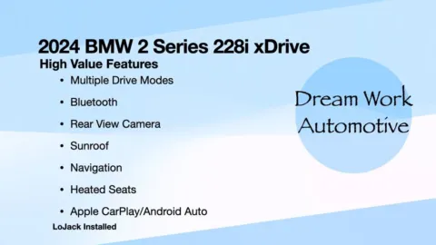 Another view of 2024 BMW 2 Series 228i xDrive for sale in Charlotte, NC at Dream Work Automotive