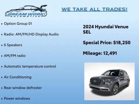 Photos of 2024 Hyundai Venue SEL for sale in Charlotte, NC at Dream Work Automotive