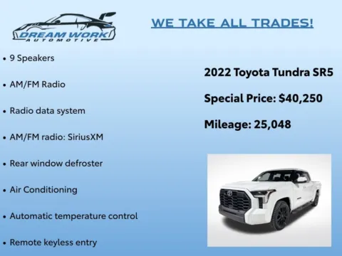 Photos of 2022 Toyota Tundra SR5 for sale in Charlotte, NC at Dream Work Automotive