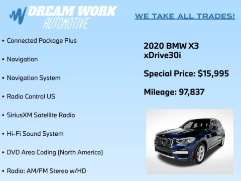 Photos of 2020 BMW X3 xDrive30i for sale in Charlotte, NC at Dream Work Automotive