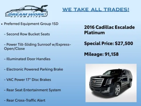 Photos of 2016 Cadillac Escalade Platinum Edition for sale in Charlotte, NC at Dream Work Automotive