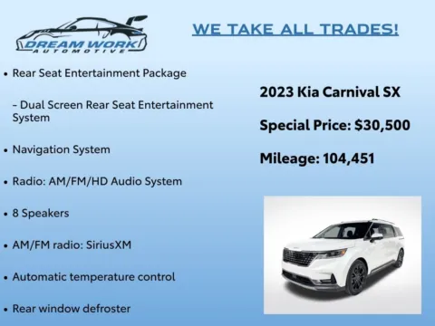 Photos of 2023 Kia Carnival SX for sale in Charlotte, NC at Dream Work Automotive