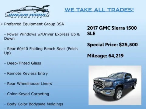 Photos of 2017 GMC Sierra 1500 SLE for sale in Charlotte, NC at Dream Work Automotive