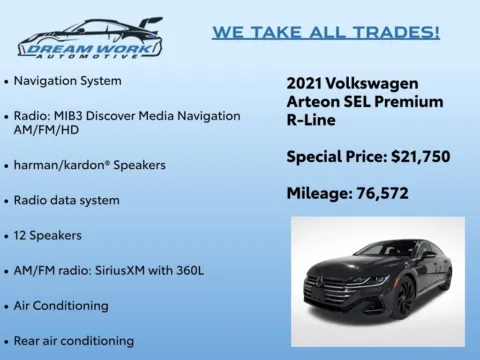 Photos of 2021 Volkswagen Arteon 2.0T SEL Premium R-Line for sale in Charlotte, NC at Dream Work Automotive