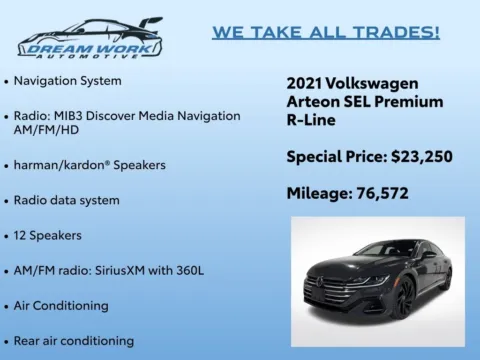 Photos of 2021 Volkswagen Arteon 2.0T SEL Premium R-Line for sale in Charlotte, NC at Dream Work Automotive