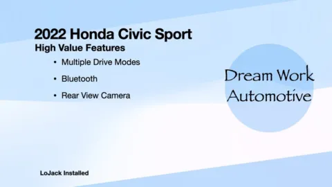 Another view of 2022 Honda Civic Sport for sale in Charlotte, NC at Dream Work Automotive